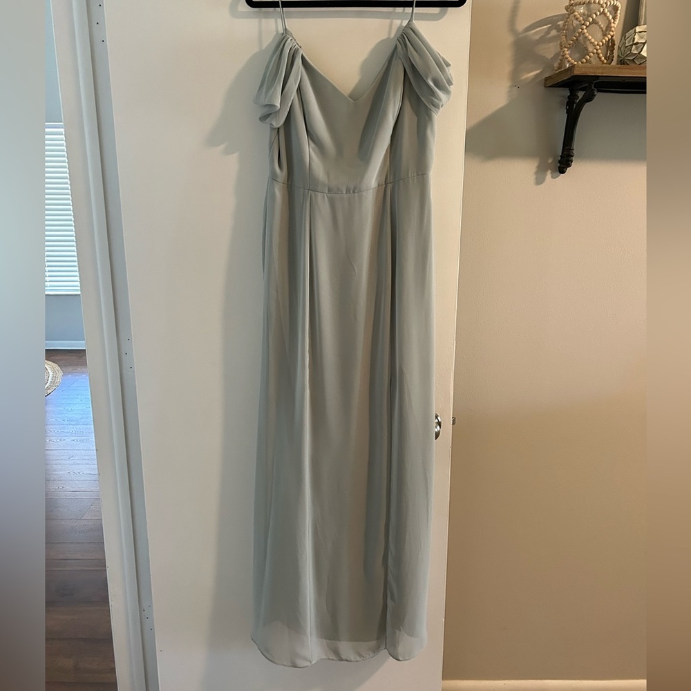After Six Off-the- Shoulder Bridesmaids Dress. Willow. Size 14R.